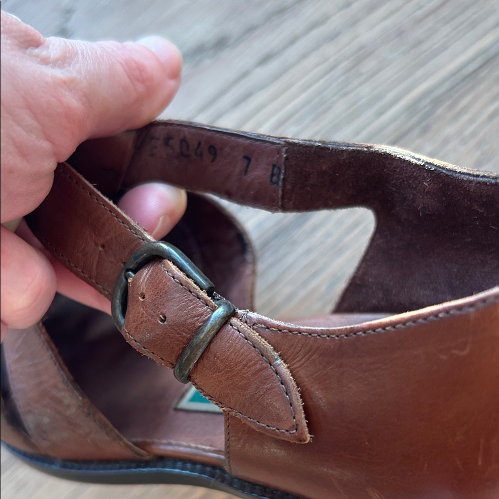 Cole Haan Brown Leather Fisherman Slip-Ons - Picture 6 of 7